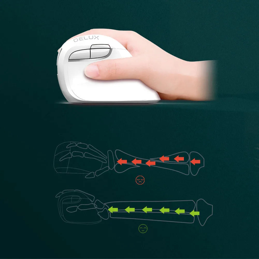 M618mini wireless vertical mouse pearl white with dual-mode Bluetooth and 2.4g connectivity