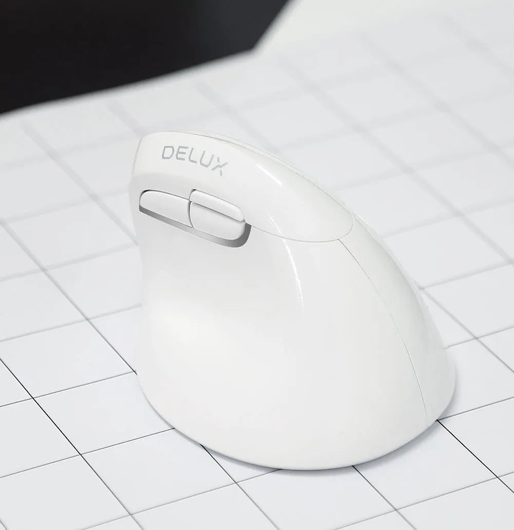 M618mini wireless vertical mouse pearl white with dual-mode Bluetooth and 2.4g connectivity