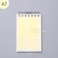 A7 hardcover detachable coil notebook with loose-leaf refills in black, silver, pink, transparent, sky blue and yellow colours