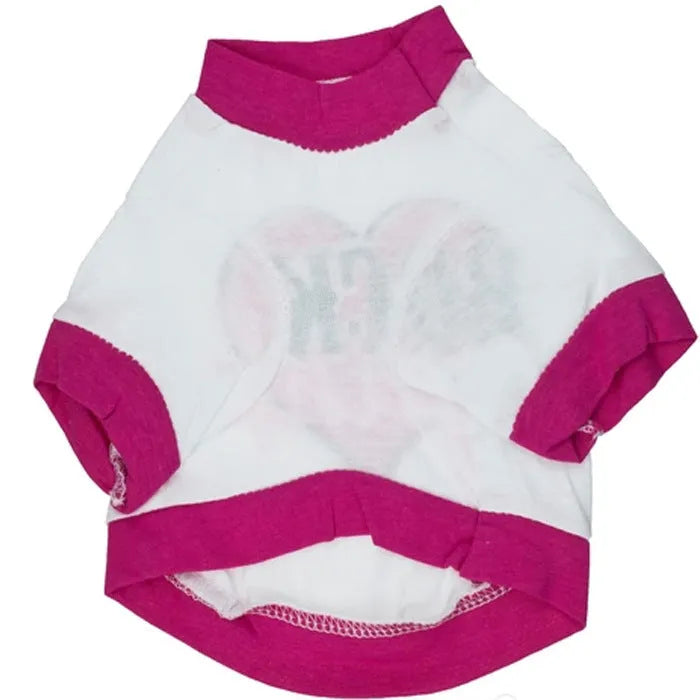 Cotton dog t-shirt in T-shirt style with short sleeves for small to large breeds