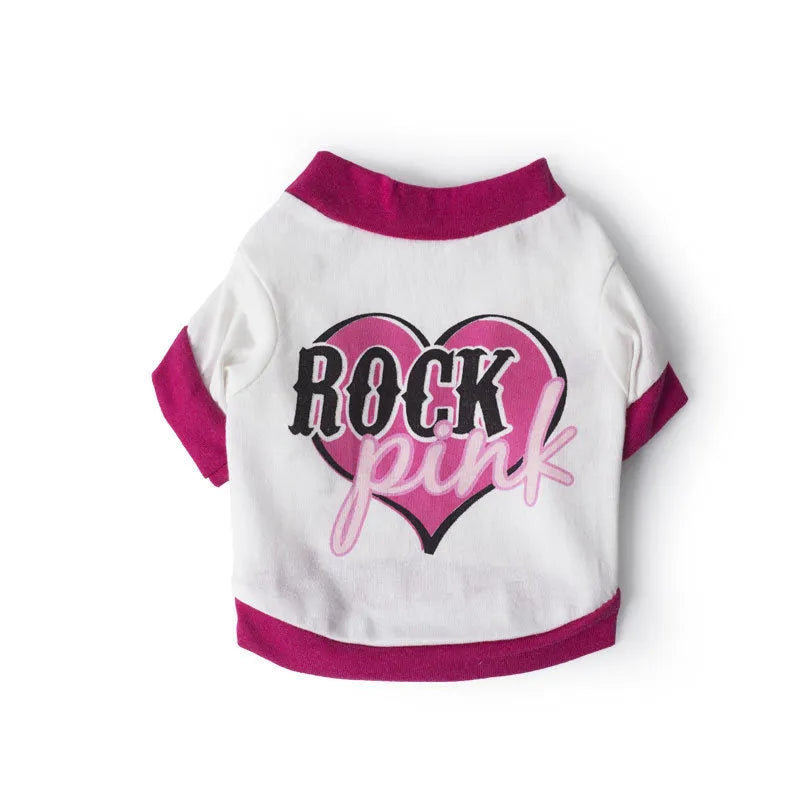 Cotton dog t-shirt in T-shirt style with short sleeves for small to large breeds