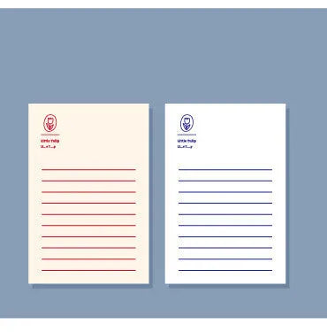 Rectangular memo pad notebook with paper cover compatible with Apple iPhone, showing blue tulip design