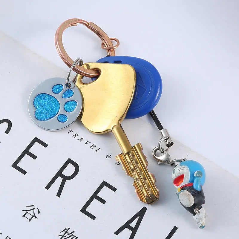 25mm alloy foot sole pet ID tag in light blue, dark blue, purple, red, rose red or pink