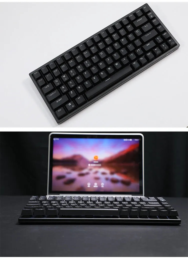 Wireless mechanical keyboard and mouse set with USB charging cable and transmitter