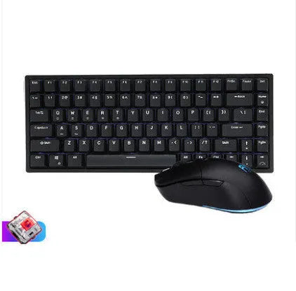 Wireless mechanical keyboard and mouse set with USB charging cable and transmitter