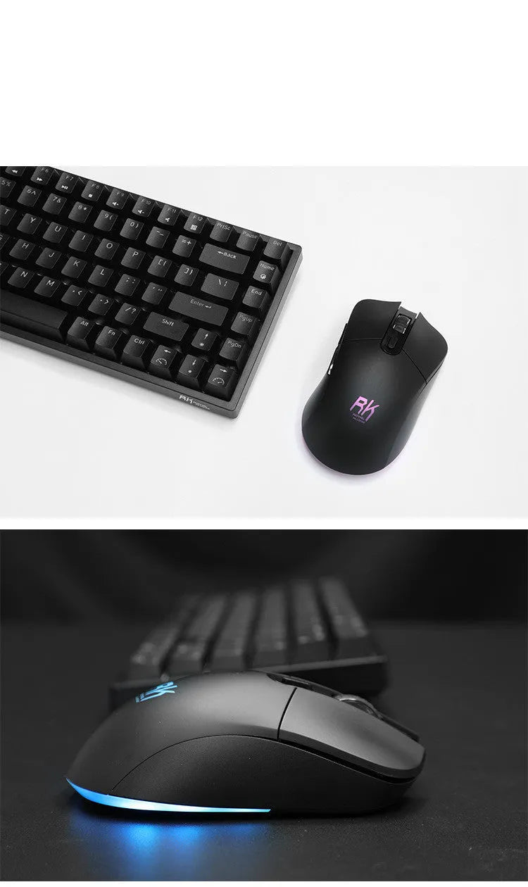 Wireless mechanical keyboard and mouse set with USB charging cable and transmitter