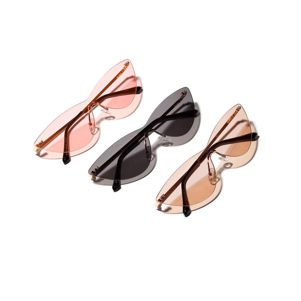 A pair of brown vintage-style adult sunglasses with a metal frame.
