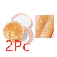 Honey Milk Soft Lip Scrub 8g in pink peach colour in a small pot with lid