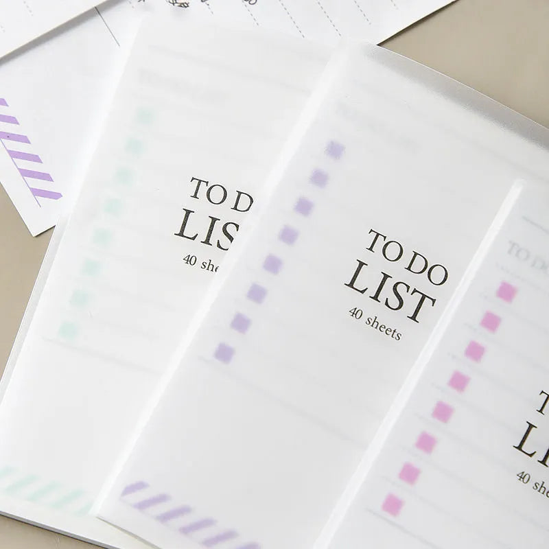 PP frosted notebook in yellow, green, or purple with 13x8cm dimensions and tearable pages