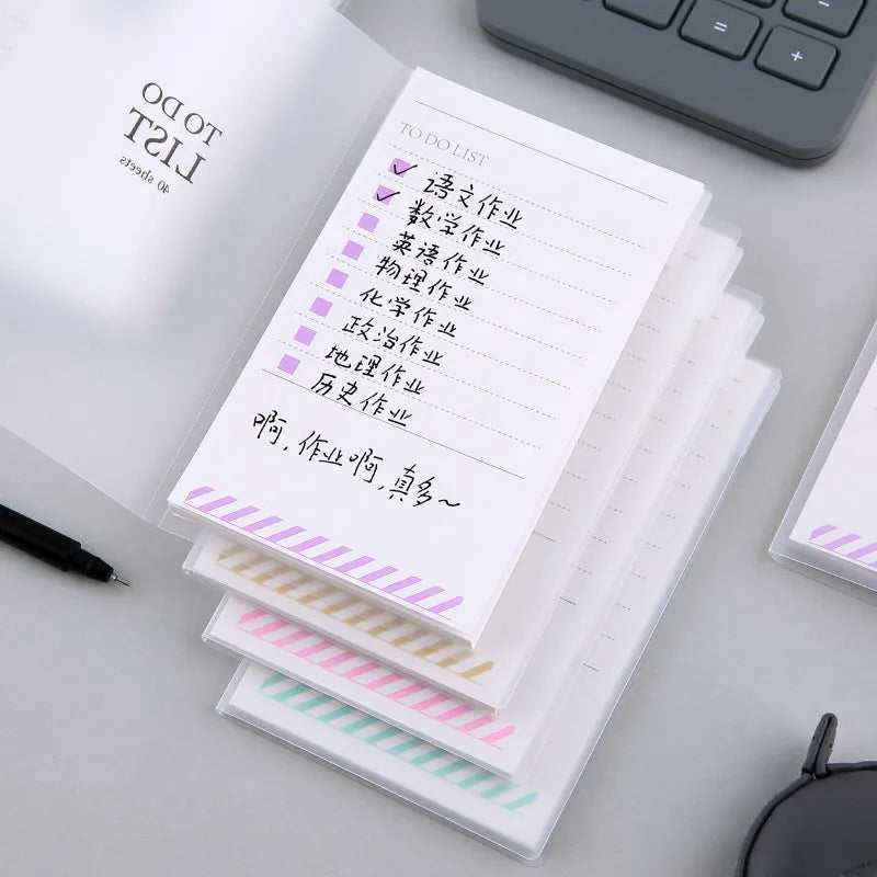 PP frosted notebook in yellow, green, or purple with 13x8cm dimensions and tearable pages