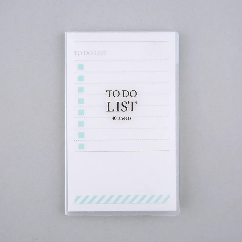 PP frosted notebook in yellow, green, or purple with 13x8cm dimensions and tearable pages