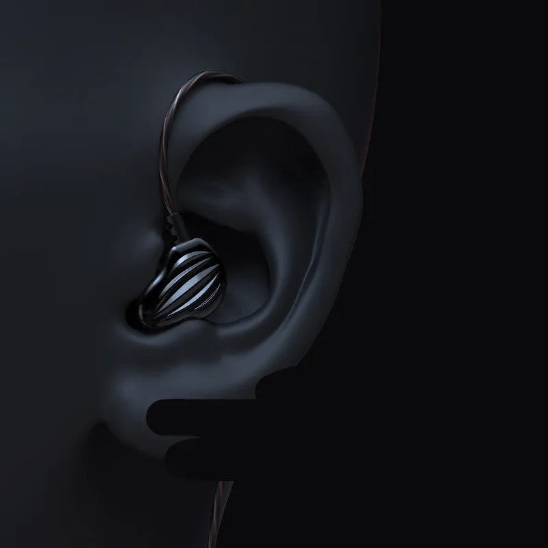White in-ear sports headphones with back-wound cable design and 3.5mm plug