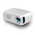 Compact mini HD portable projector with LED lens, available in black, supporting 20-80 inch front projection