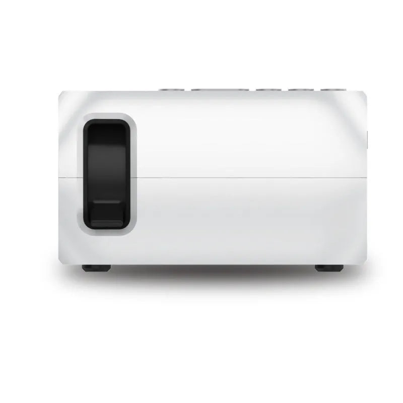 Compact mini HD portable projector with LED lens, available in black, supporting 20-80 inch front projection