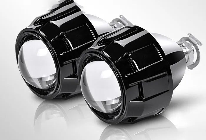 2.5 inch H1 HID bifocal projector lens in aviation aluminium for car and motorcycle headlight conversion