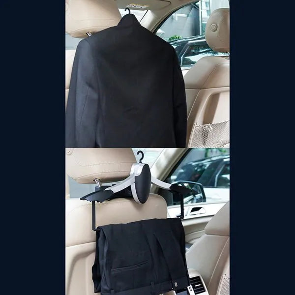 Black or silver ABS folding car clothes hanger with creative penguin shape, 65 x 55 x 210 mm, for most car models