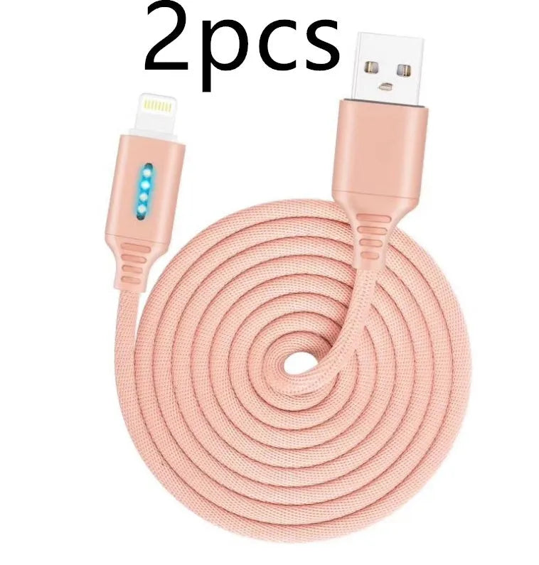 Black fabric weave USB fast charging cable with Android connector, 1 metre long.