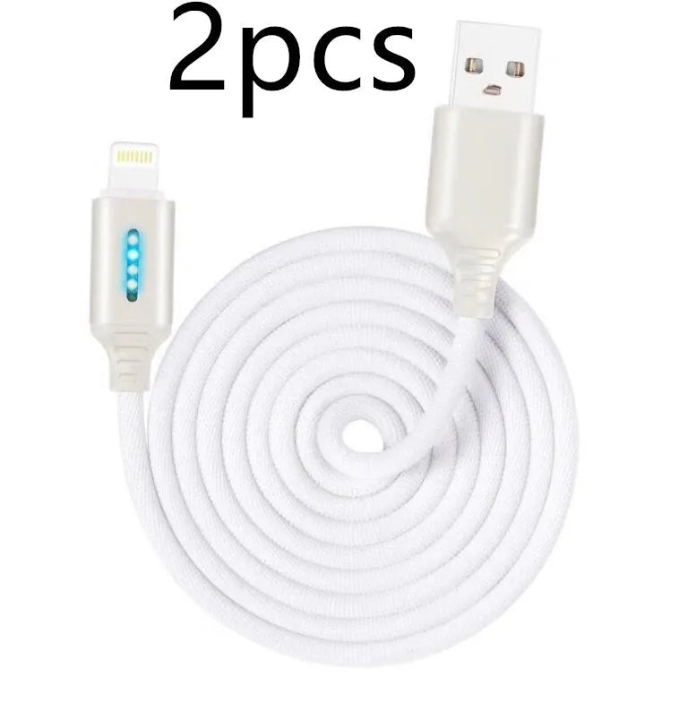 Black fabric weave USB fast charging cable with Android connector, 1 metre long.