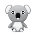 Cartoon silicone USB 2.0 flash drive shaped as a koala in brown with indicator light