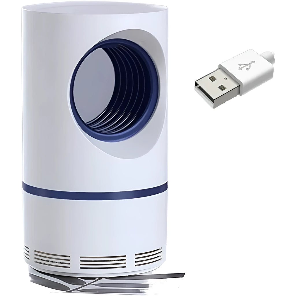 White large bionic mosquito killer lamp with violet light and USB power for indoor use