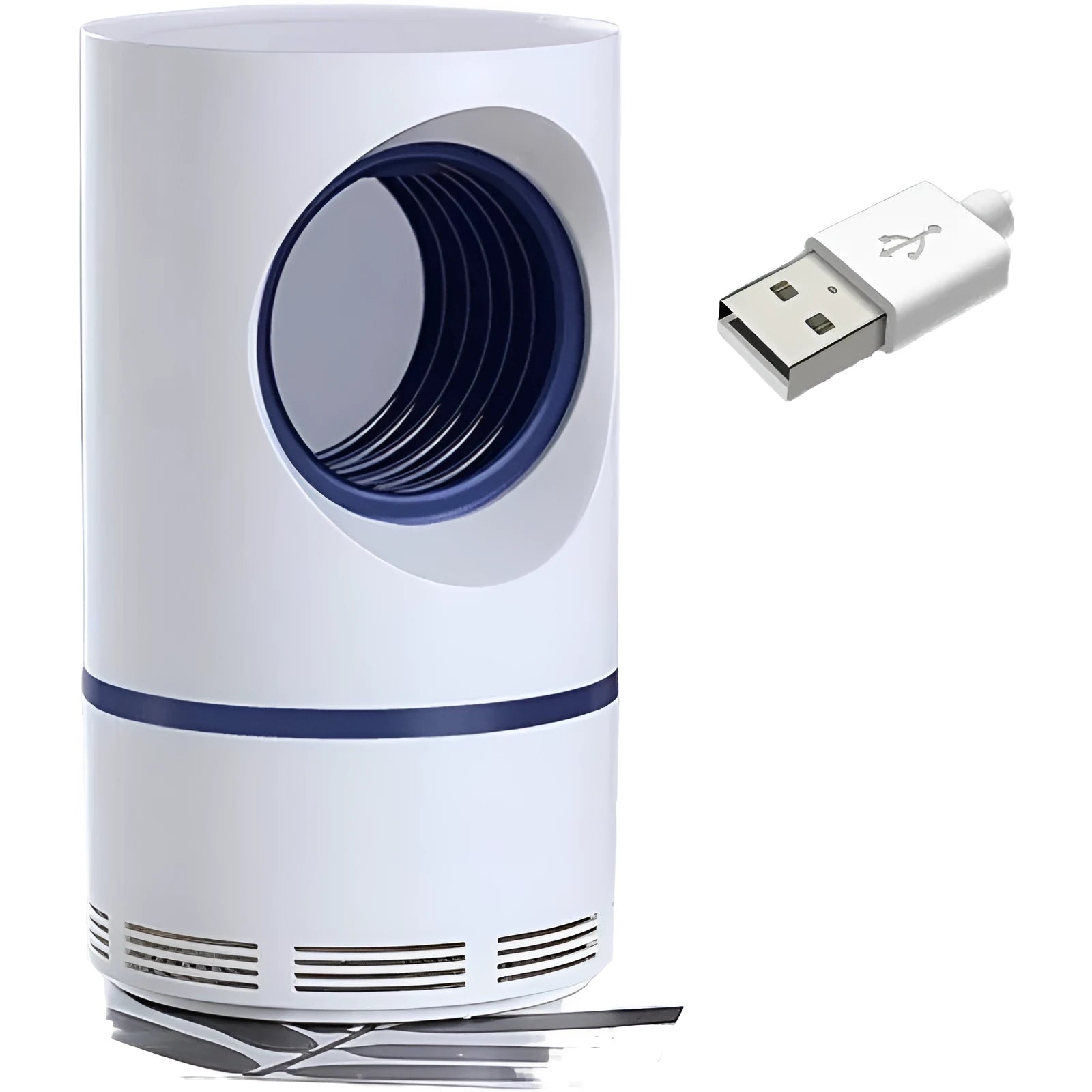White large bionic mosquito killer lamp with violet light and USB power for indoor use