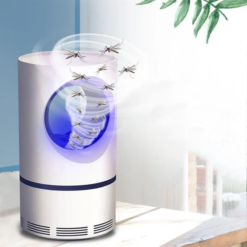 White large bionic mosquito killer lamp with violet light and USB power for indoor use