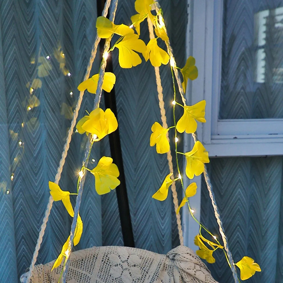 10m maple leaf rattan decorative light string with 100 warm white LED lamps and copper wire