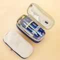 Canvas pencil case in large style with square shape and plain design for junior high school students