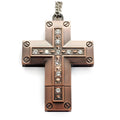 32GB metal cross USB flash drive in golden colour with USB 2.0 interface and 25g weight