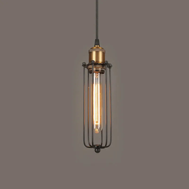 Brown iron Nordic retro industrial gladiator chandelier with fishing line design for ceiling mounting