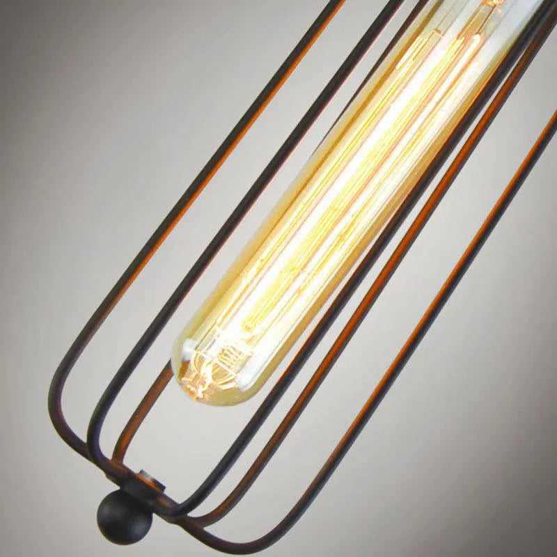 Brown iron Nordic retro industrial gladiator chandelier with fishing line design for ceiling mounting