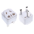 Square white and black UK three-pin to international power conversion adapter