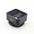 Black SANYK 1.33x anamorphic lens for mobile phones to create cinematic widescreen video.