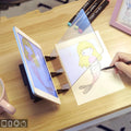 Wooden art projection copying station with drawing board for tracing comic art