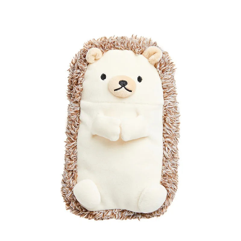 Soft velvet plush pencil case with a humorous design for male users.