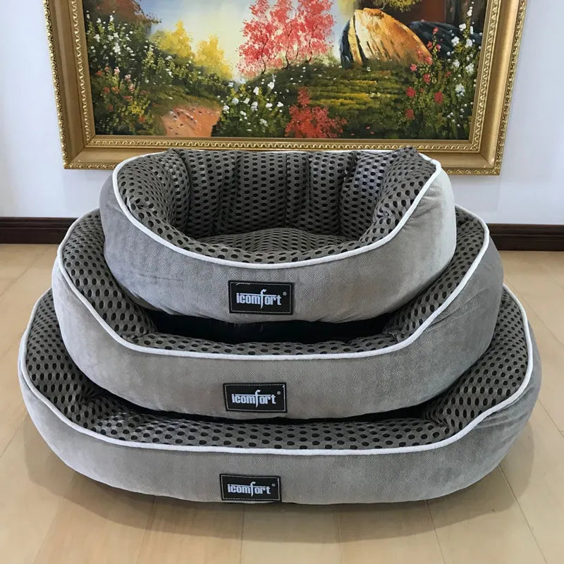 Summer cool pet kennel in grey purple with small mesh, suitable for small to large dogs and cats