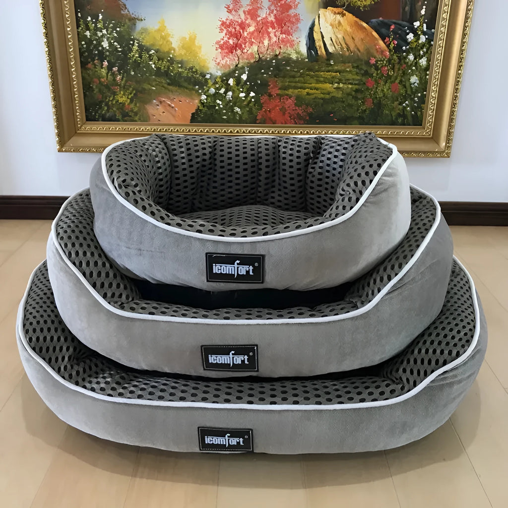 Summer cool pet kennel in grey purple with small mesh, suitable for small to large dogs and cats