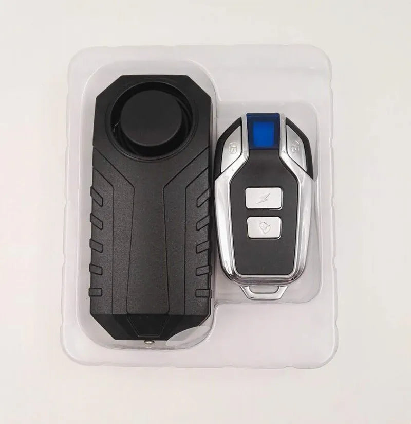 Black rainproof vibration alarm detector for electric car bicycle motorcycle anti-theft with remote control