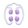 Purple and pink annular silicone leg massage roller fitness equipment.