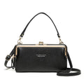 Horizontal square PU leather ladies messenger bag with car suture detail and zipper buckle opening
