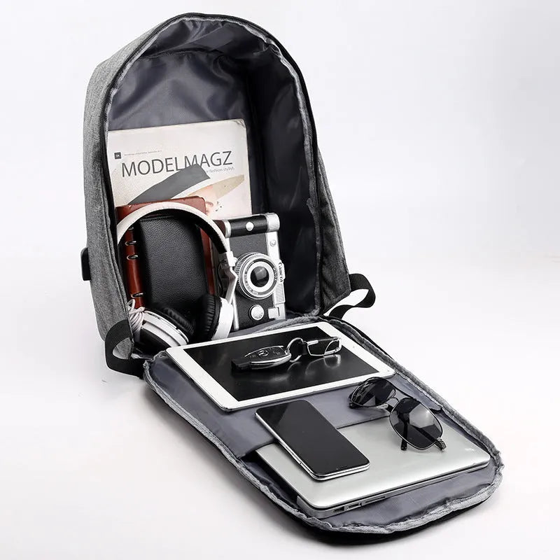 Mackuni Rabbit anti-theft backpack 16 inch laptop USB charging breathable waterproof business travel backpack black