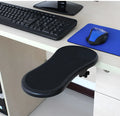 Black rotatable hand bracket mouse wrist pad showing 180-degree adjustment capability
