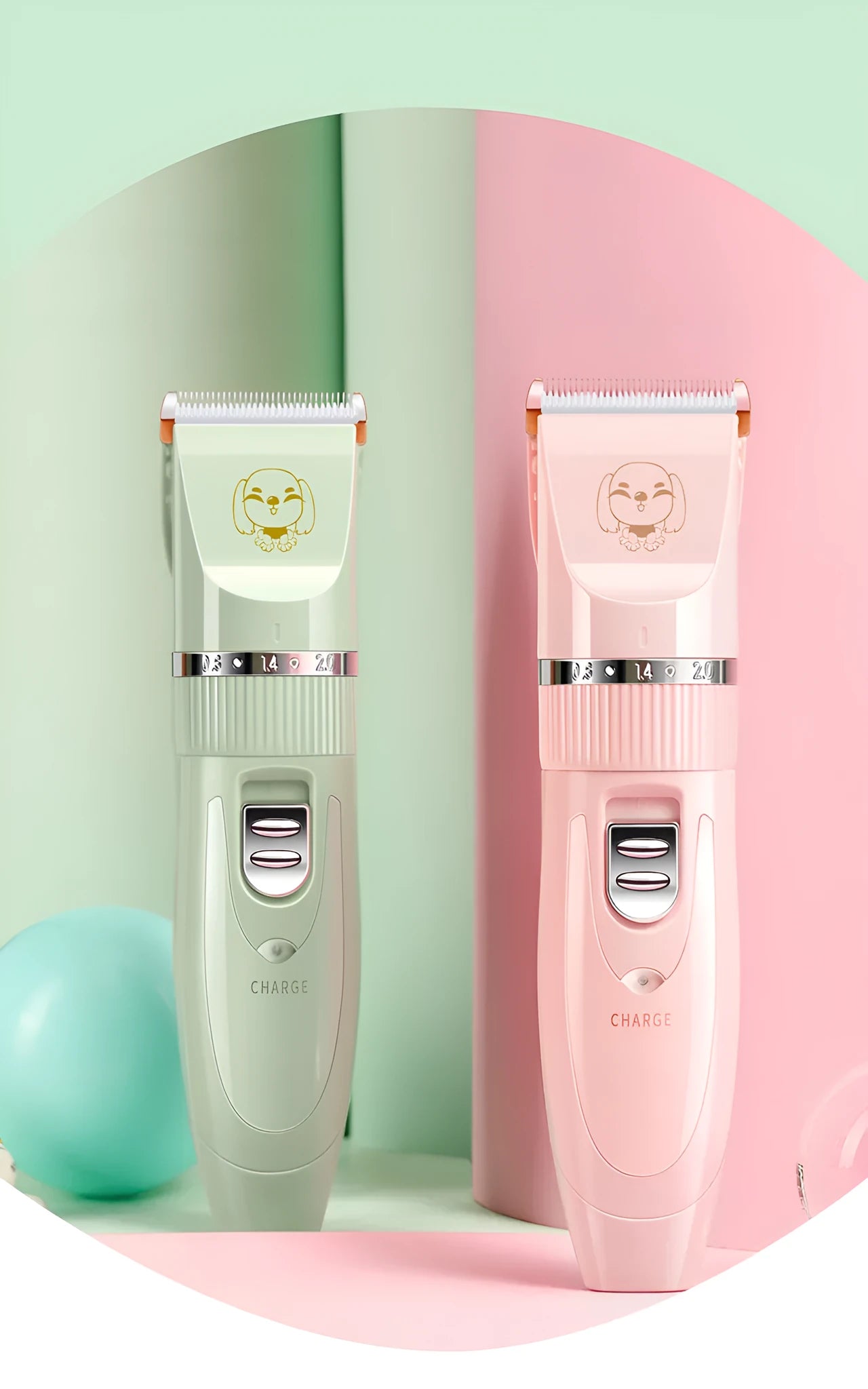 Pet wireless charging hair trimmer set with ABS body and four limit combs