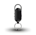 Black portable digital voice recorder with zinc alloy casing for intelligent voice control and encrypted audio recording.