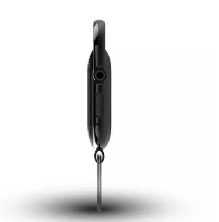 Black portable digital voice recorder with zinc alloy casing for intelligent voice control and encrypted audio recording.