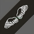 Black reflective angel wing car sticker on rear bumper, 30cm x 8cm size