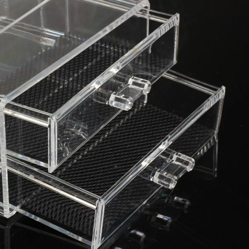 Clear foldable acrylic storage box with transparent sides showing 18-litre capacity.