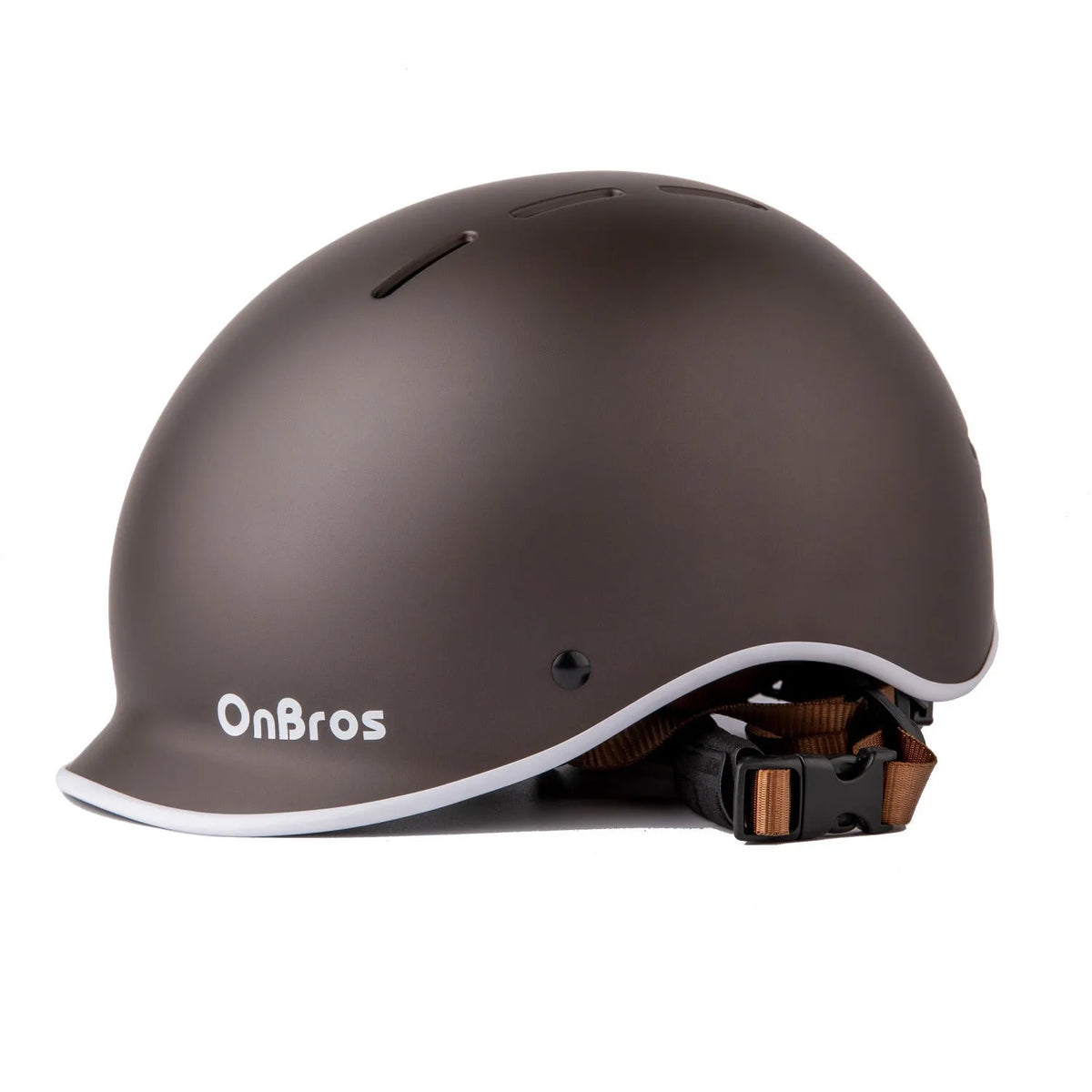 Electric bicycle helmet with ABS shell and EPS liner, one size 56-61cm, in black colour showing side view