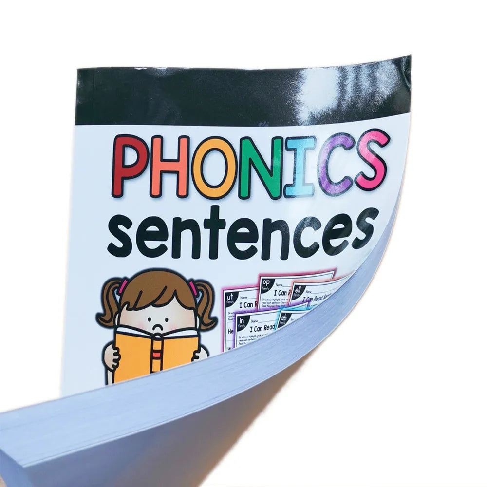 Children's English phonics reading worksheet measuring 21cm by 14cm for ages 6+