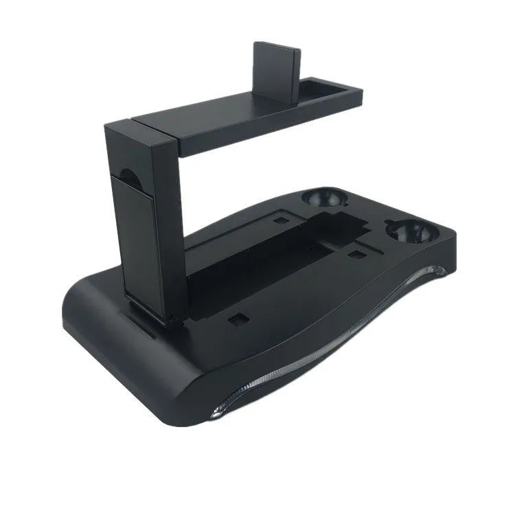 Black PS4 VR controller charging dock holding two PlayStation VR motion gamepads